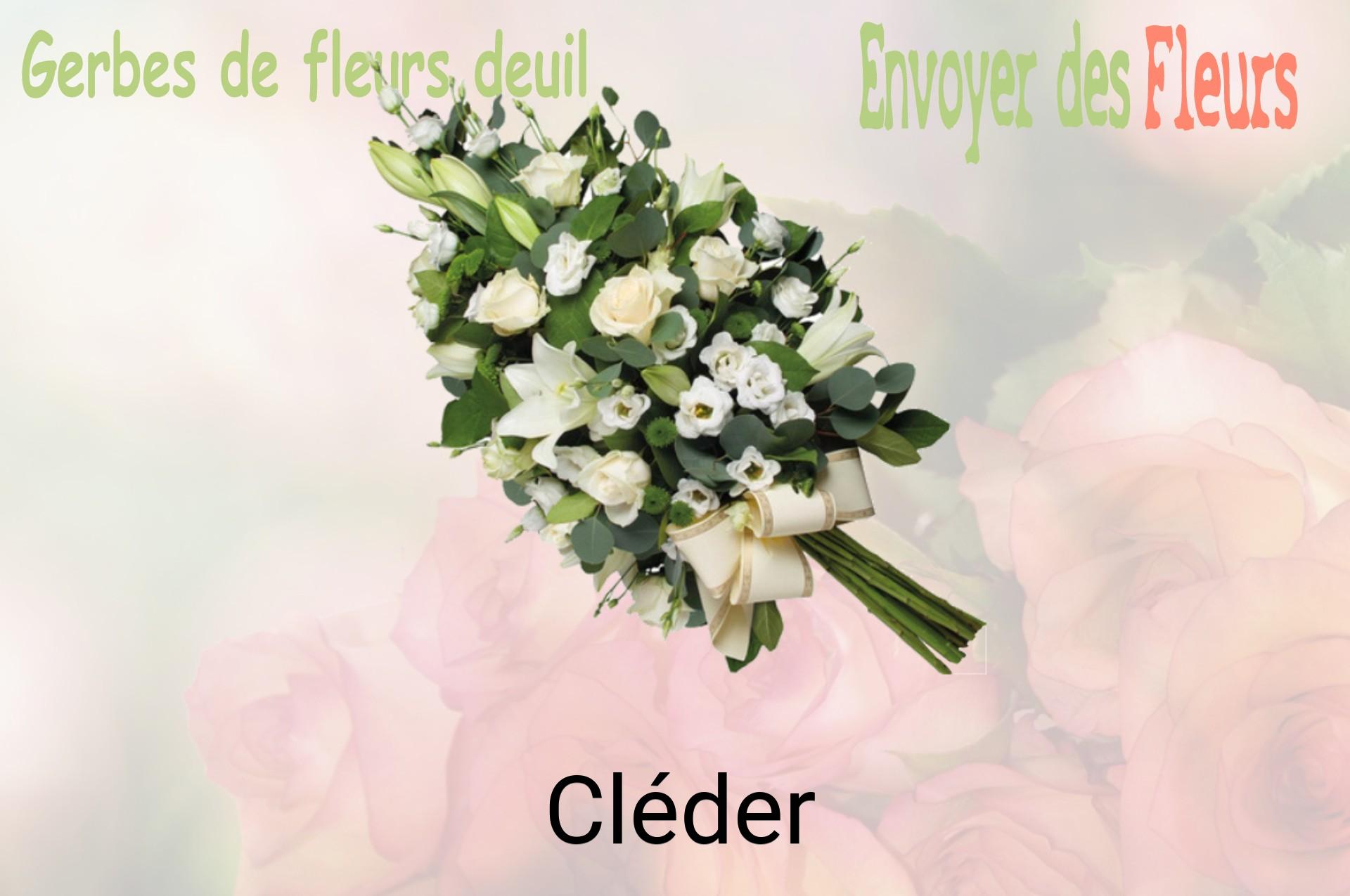 Gerbe de fleurs de deuil livrée à Cléder